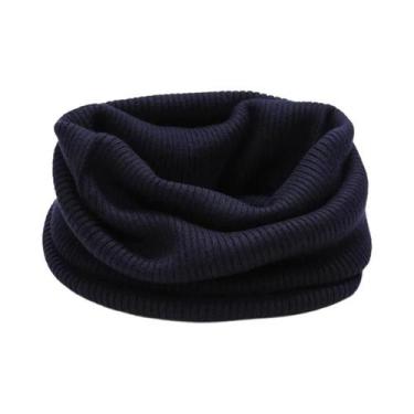 Imagem de Cachecol Masculino De Lã Cashmere Tricotado Com Gola Alta, Macio E Que