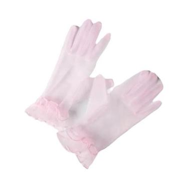 Imagem de Luvas Femininas Pretas De Renda Em Tela De Malha Com Proteção UV Para 