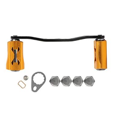 Imagem de Braço oscilante de carretel de pesca totalmente em metal, braço oscilante de roda de pesca, para pesca marítima / fresca acessório modificado Amante de pesca(Ouro + arma)