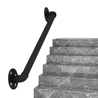 Imagem de Pkfinrd Corrimãos de escada com 2 suportes de parede corrimãos de escada montados na parede para escadas externas e internas, kit de suporte de trilho de corrimão (tamanho : 60 cm)