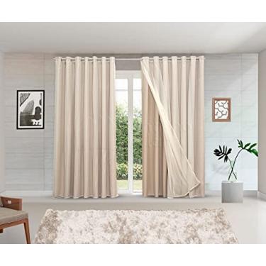 Imagem de Cortina Blackout Cáqui em Tecido com Voil 6 Metros