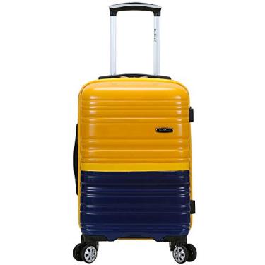 Imagem de Rockland Mala de rodinha expansível Melbourne Hardside, Dois tons azul-marinho, Carry-On 20-Inch, Melbourne Mala expansível com rodas giratórias