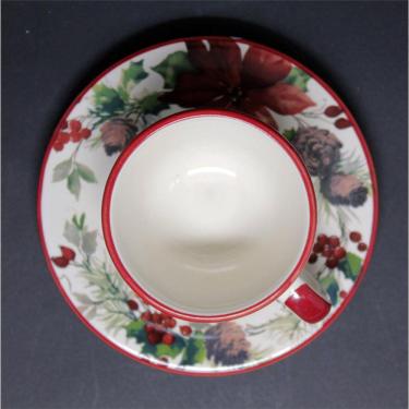 Imagem de Xícara Café Cerâmica c/Pires Bico Papagaio/Guirlanda - Unid.