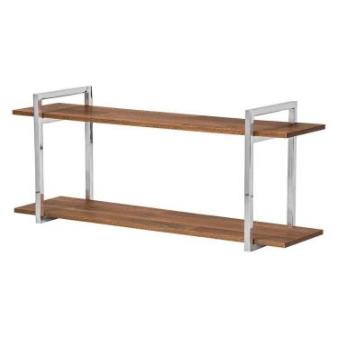 Imagem de Nicho Sala E Quarto Cromado Com Prateleiras Amadeirado 60Cm