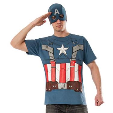 Imagem de Rubie's Costume – Camiseta masculina do Capitão América, o soldado de inverno, Multicor, Extra Large