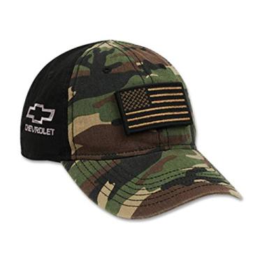 Imagem de Chapéu tático West Coast Corvette Chevrolet verde camuflado com bandeira americana