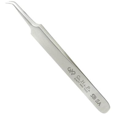 Imagem de Hakko CHP 5B-SA Stainless Steel Non-Magnetic Precision Tweezers with Very-Fine Point Thin-Tapered Bent Sharp Tips, 10cm - 0.6cm Length