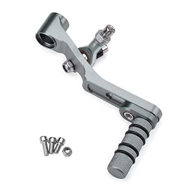 Imagem de LEDISHUN Acessórios de motocicleta Pedal de câmbio Pegs alavanca de mudança de marcha esquerda compatível com Honda CB500X CBR500R CB500F CBR400R CB400X CB400F NX400 NX500 (cinza)