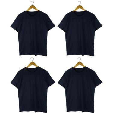 Imagem de Kit Com 4 Camisetas Masculinas De Algodão Pretas - Universo Básico