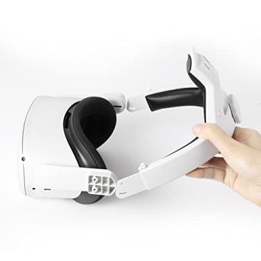 Imagem de MOOKEENONE Alça para alívio de estresse de 360 graus faixa para cabeça VR óculos acessórios para Oculus Quest 2