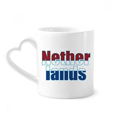 Imagem de Caneca com nome da bandeira da Holanda Caneca de café cerâmica copo de coração de vidro