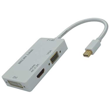 Imagem de Thunderbolt to hdmi 4k para adaptador HDMI DVI VGA, Mini DisplayPort para adaptador HDMI 4K 3 em 1, mini DP para HDMI com conector banhado a ouro compatível para MacBook Pro Mac Book Air Surface Pro (retangular 4K W)
