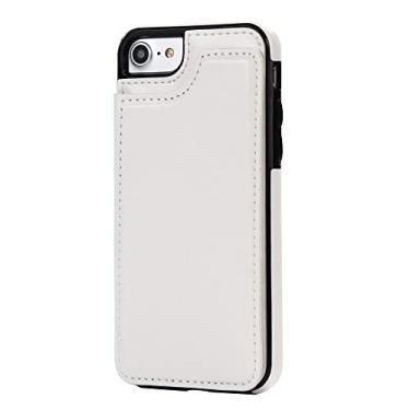 Imagem de Capa de couro slim fit de luxo para iphone 14 13 12 pro xs max xr x 6 6 s 7 8 plus se 2022 5 5 s slots para cartão de carteira, branco, para iphone se 2022