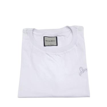 Imagem de Camiseta lisa casual feminina branca coleção beija-flor
