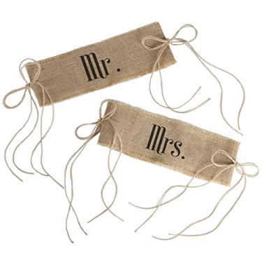 Imagem de Ivy Lane Design Sr. & Mrs. Faixas para cadeira, 32 cm, juta
