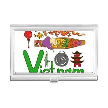 Imagem de Carteira de bolso com estampa de marco nacional do Vietnã com porta-cartões