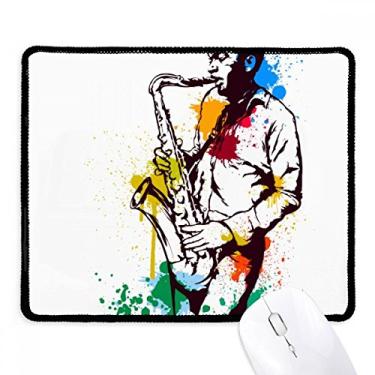 Imagem de Mousepad aquarela Street Man Rock Music Painting Tapete de borracha para jogos