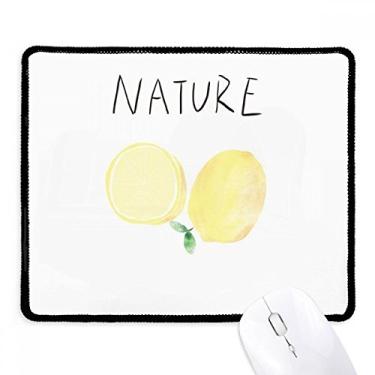 Imagem de Mousepad Pintura Natural Lemon Island Mouse pad Preto Borda Costurada Tapete Antiderrapante