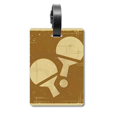 Imagem de Tênis de mesa com ilustração esportiva e estampa de mala, etiqueta para bagagem, etiqueta para pendurar