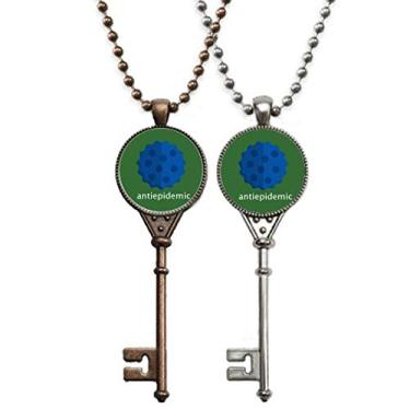 Imagem de OFFbb-USA Colar de chave de desinfecção com prevenção de epidemia para decoração de casais