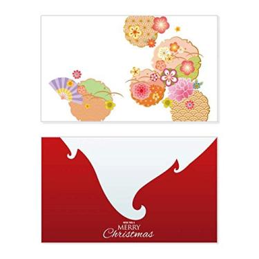 Imagem de Fã dobrável, padrão Sakura, geométrico, feriado, feriado, cartão de felicitações, mensagem de Natal