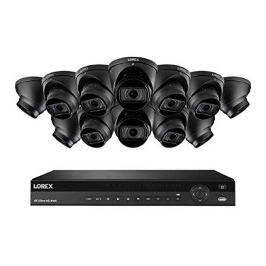 Imagem de Lorex 4KHDIP1612I-2 4K Sistema de Vigilância w / N882A63B 3TB 4K 16 canais NVR e 12 4K 8MP LNE9282B zoom óptico de 4x Câmeras Dome com construído em áudio Mic