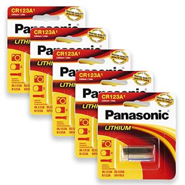 Imagem de 5 Pilhas Panasonic CR123A 3V Bateria 5 Cartelas