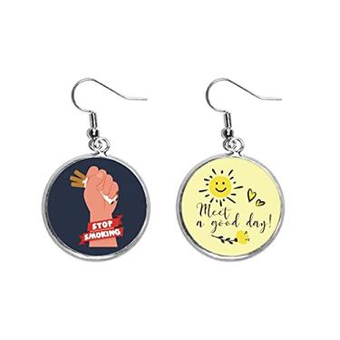 Imagem de Brinco com logotipo de mão para cigarros, gota, sol, flor, joia moderna