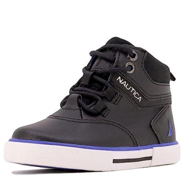 Imagem de Nautica Kids Sneaker Lace-Up Fashion Shoe Zipper Boot Like High Top-Manchart-Black Blue-5