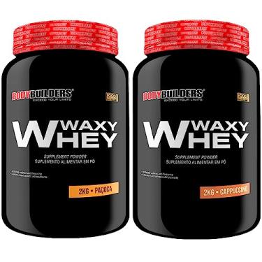 Imagem de 2x Whey Protein Waxy Whey (35%) 2kg - Bodybuilders Cappuccino e Paçoca