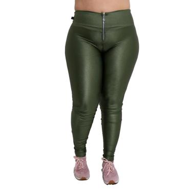 Imagem de Calça Fuso com Zíper Plus Size - Verde Militar - G2-Feminino