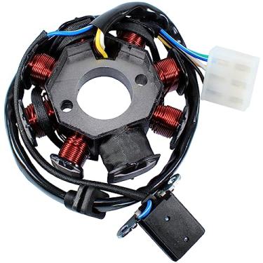Imagem de Estator gerador magneto completo Shineray Jet50 Hype50 Jonny50 Jet49 8 bobinas