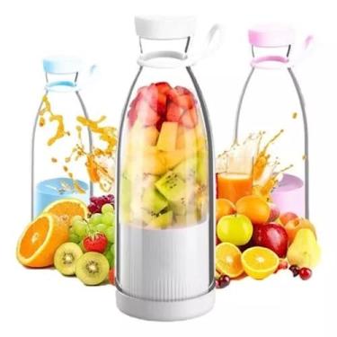 Imagem de Mini Liquidificador Portatil Mixer Portatil Shake Coqueteleira Eletrica Sem Fio Squeeze Recarregavel 420ml, 6 laminas UTIMAIS+ (Rosa)