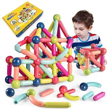 Imagem de MODUS Brastoy Blocos De Montar Magnético Bastões e Bolas Brinquedo Educativo Infantil (68 Peças)(BM02)