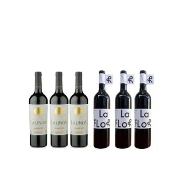 Imagem de Kit 6 Vinhos Argentinos = 3 La Linda Malbec + 3 La Flor Malbec