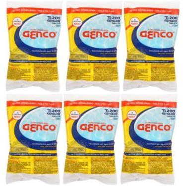 Imagem de Tablete pastilha de Cloro T-200 Genco 6 unidades - Cloro tratamento de piscinas