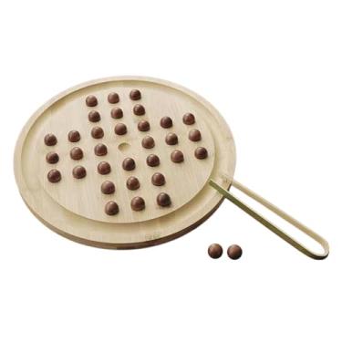 Imagem de Generic Peg solitaire jogo de tabuleiro mesa jogo de madeira decoração do escritório cérebro teaser quebra-cabeças solo jogo de tabuleiro de madeira jogo de, Diâmetro 29.5cm