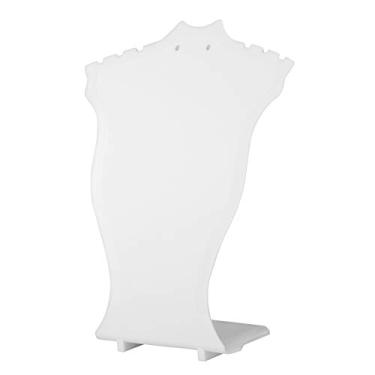 Imagem de Colar de acrílico e brinco joias expositor de busto 3d - expositor de manequim com suporte reforçado - para apresentação de loja, organizador de joias (branco)
