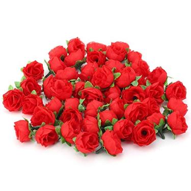 Imagem de Cabeças De Flores Artificiais Para Decorações De Artesanato DIY, 50 Peças De Cabeça De Peônia Falsa De Rayon Flor Pequena Bola Crisântemo Pequeno Cravo Flor Falsa(vermelho)