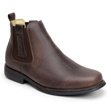 Imagem de Botina Anatomic Comfort Gel Flex Couro Legítmo Solado Borracha Costurado (44)