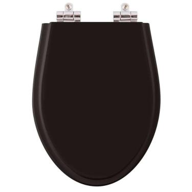 Imagem de Assento Sanitário Poliester Soft Close Victoria Premium Premium Ebony (Preto) para vaso Ideal Standard