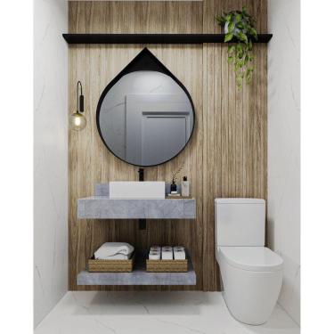 Imagem de Prateleira em Porcelanato para Banheiro 60/80/100cm Darabas Agardi Grafite