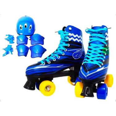 Imagem de Kit Patins Tipo Luna 4Rodas Azul+ Kit Proteção 30/31-Bw021a - Importwa