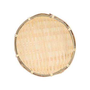 Imagem de Cesta de Frutas, Bandeja de Bambu de Frutas Estável Bandeja de Cesta de Frutas Mão Tecida Servindo Cesta Bandeja para Sala de Estar Cozinha (13 cm * 4 cm)