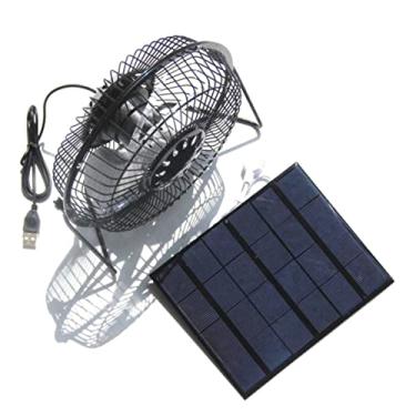 Imagem de Zerodeko ventilador solar ventilador de mesa de rotação de ângulo livre ventilador de energia livre ao ar livre fã mini ventilador de mesa de resfriamento ventoinha USB celular