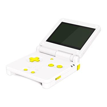 Imagem de eXtremeRate Conjunto completo de botões personalizados amarelo girassol para Gameboy Advance SP, botão de substituição A B L R botão liga/desliga volume tecla D-pad para console GBA SP - console não incluído