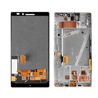 Imagem de SHOWGOOD para Nokia Lumia 930 RM-1045 Tela LCD sensível ao toque com moldura digitalizadora para Nokia 930 LCD (prata com moldura)