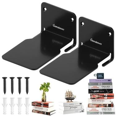 Imagem de Homakover Estantes flutuantes invisíveis grandes, organizadores de livros resistentes, estante de livros montados na parede, prateleiras de armazenamento de ferro para quarto, sala de estar,