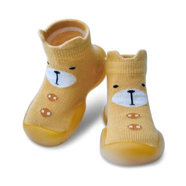 Imagem de Dookeh Sapatos de bebê meninos meninas sapatos de primeira caminhada antiderrapante sola macia tênis infantil infantil babygirl meia sapatos, 10 - amarelo escuro, 18-24 Meses