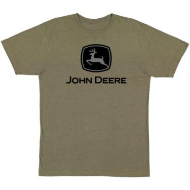 Imagem de John Deere Camiseta masculina de manga curta estampada, Oliva, G